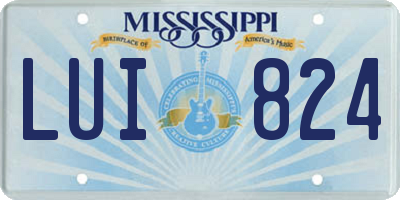 MS license plate LUI824
