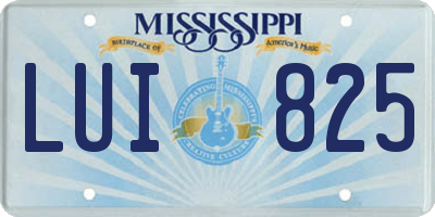MS license plate LUI825