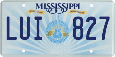 MS license plate LUI827