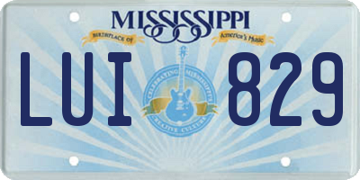MS license plate LUI829