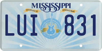 MS license plate LUI831