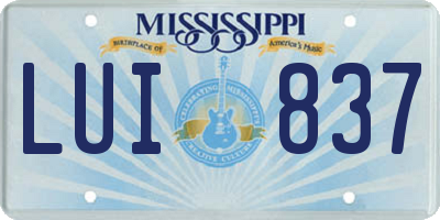 MS license plate LUI837