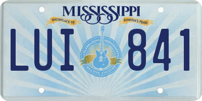 MS license plate LUI841