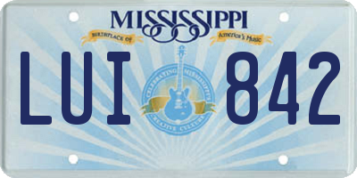 MS license plate LUI842
