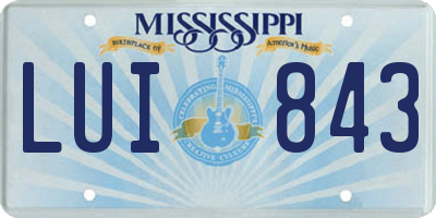 MS license plate LUI843