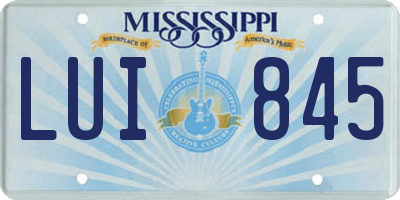 MS license plate LUI845