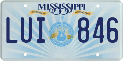 MS license plate LUI846