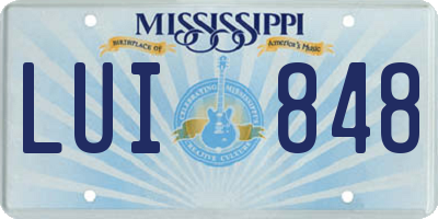 MS license plate LUI848