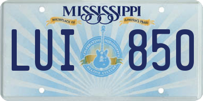 MS license plate LUI850