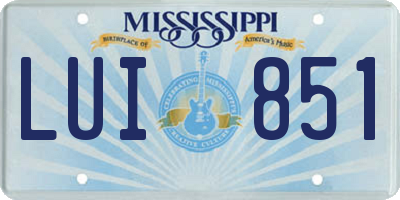 MS license plate LUI851