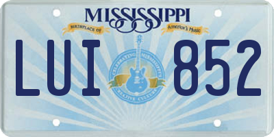 MS license plate LUI852