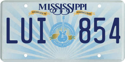 MS license plate LUI854