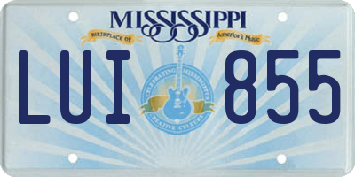 MS license plate LUI855