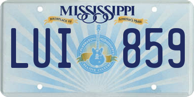 MS license plate LUI859