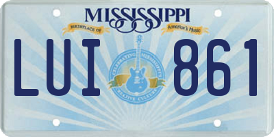 MS license plate LUI861