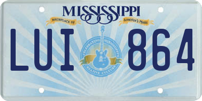 MS license plate LUI864