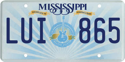 MS license plate LUI865