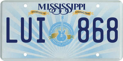 MS license plate LUI868