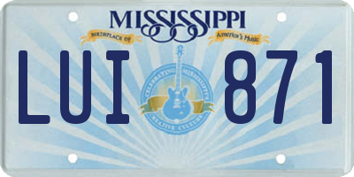 MS license plate LUI871