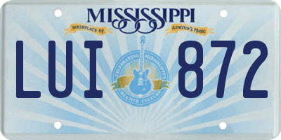 MS license plate LUI872