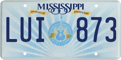 MS license plate LUI873