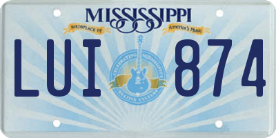 MS license plate LUI874