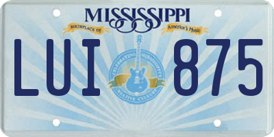 MS license plate LUI875