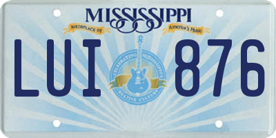 MS license plate LUI876