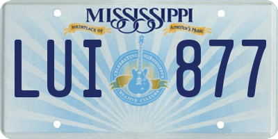 MS license plate LUI877