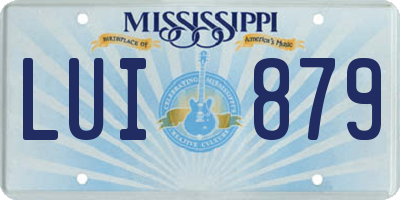 MS license plate LUI879