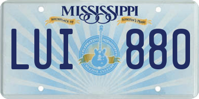 MS license plate LUI880
