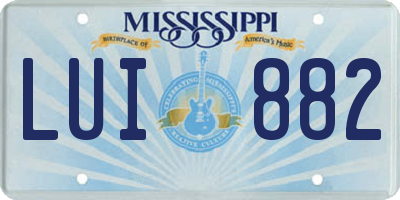 MS license plate LUI882