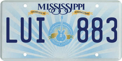 MS license plate LUI883