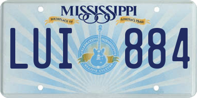 MS license plate LUI884