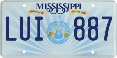 MS license plate LUI887