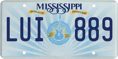 MS license plate LUI889