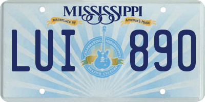 MS license plate LUI890