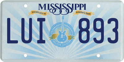 MS license plate LUI893