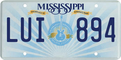 MS license plate LUI894