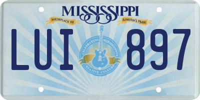 MS license plate LUI897