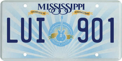 MS license plate LUI901