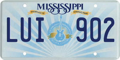 MS license plate LUI902