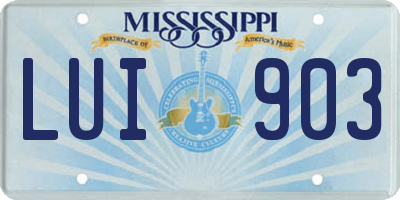 MS license plate LUI903