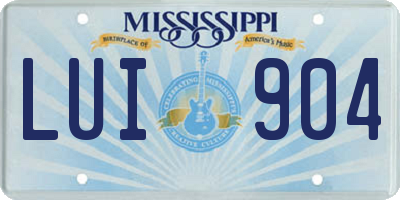 MS license plate LUI904