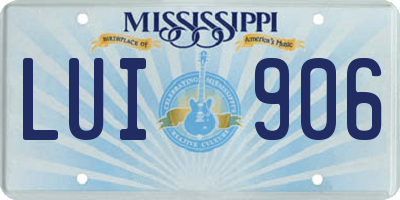 MS license plate LUI906