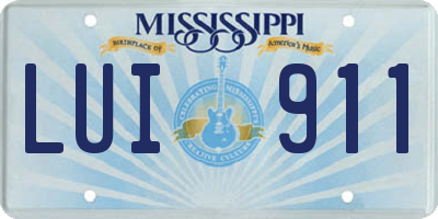 MS license plate LUI911