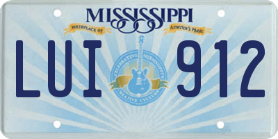MS license plate LUI912
