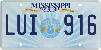 MS license plate LUI916