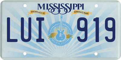 MS license plate LUI919