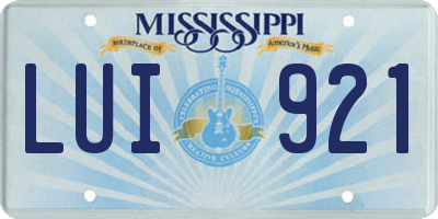 MS license plate LUI921